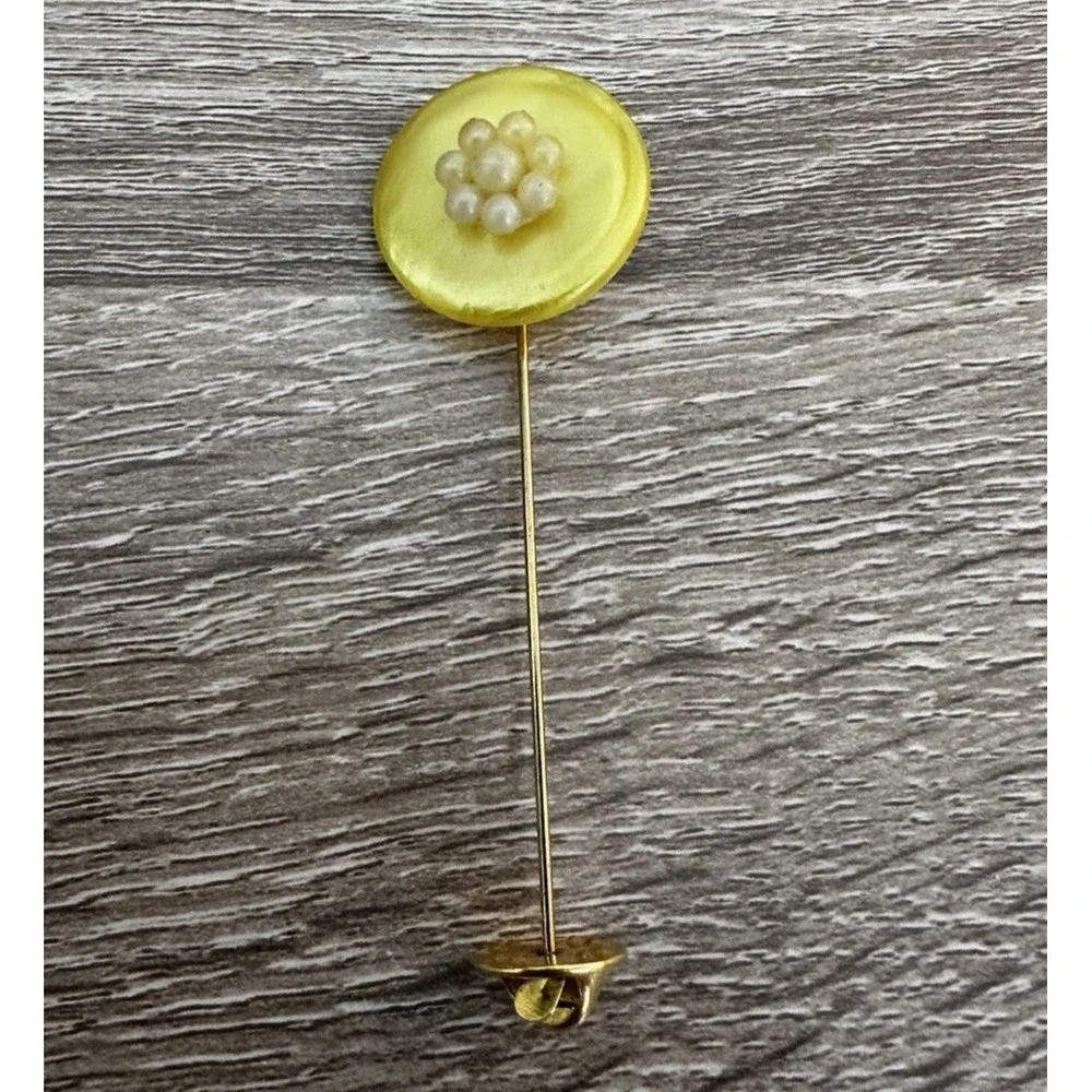 Vintage Gold Tone Stick Pin For Hat Scarf Lapel 3